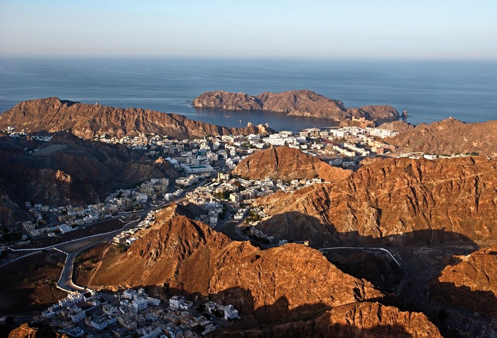 Aerial view of Muscat, Oman, for a 7-day Oman itinerary